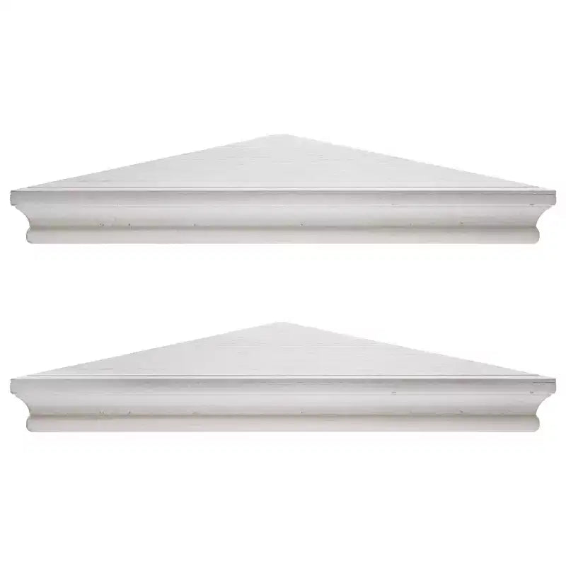 American Art Decor 8" x 16" Set of 2 Decorative Wood Floating Corner Shelves White - Rustic Farmhouse Style, MDF