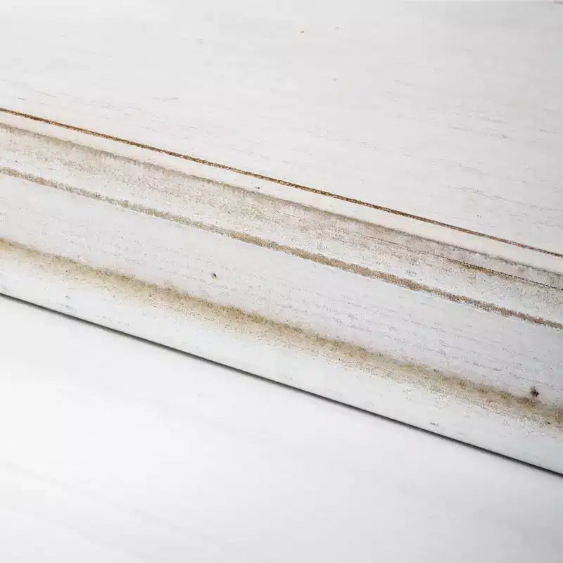 Lot de 2 étagères d'angle flottantes en bois – Finition blanchie