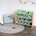 Organizzatore per giocattoli per bambini con 16 contenitori