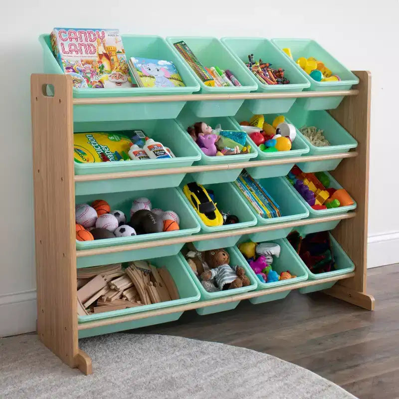 Organizzatore per giocattoli per bambini con 16 contenitori