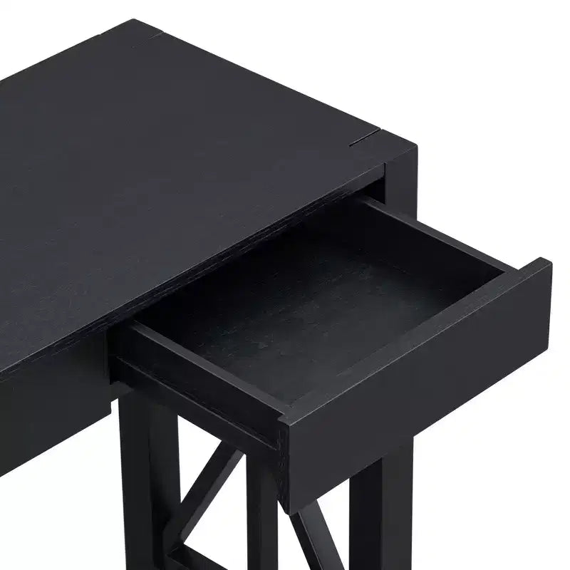 Consolle da 60 pollici con 4 cassetti e ripiano inferiore aperto, nera