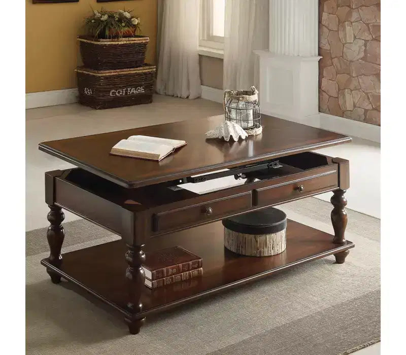 GDFStudio Zacharias Modern Wood Rectangle Coffee Table with Lift Top