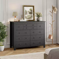 GustoWave Dresser for Bedroom with 10 Drawer, 47.2'' Modern Long Dressers with Large Storage, Wooden Chest of Drawers TV Stand
