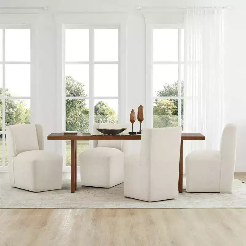 Sedia da pranzo moderna con rotelle