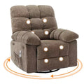 GustoWave Oversized Swivel Rocker Recliner with Massage & Heat, Rocking Recliner Chair with Side Pocket for Adult, 21.4'' Seat Width