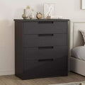 Acekool Black 4-Drawer Dresser with Embedded Handle Design, Spacious Chest for Bedroom, Living Room, Nursery, Hallway, Entryway