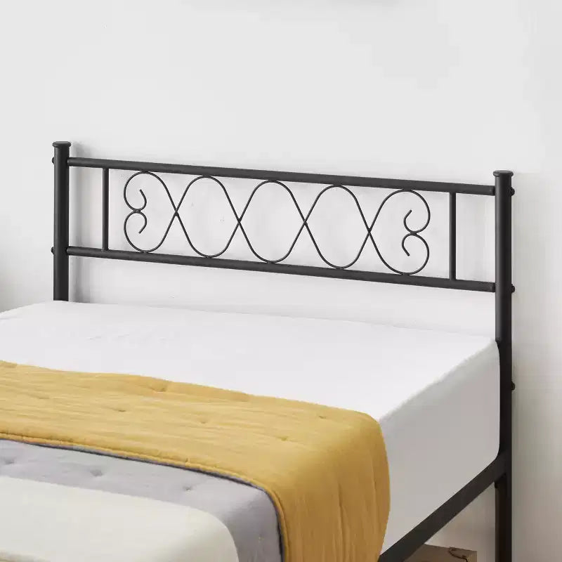 Struttura letto a piattaforma in metallo per letto singolo con testiera e pediera