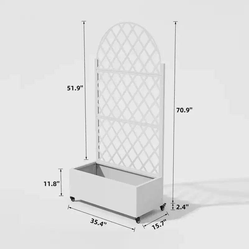 Griglia in ferro con fioriera – 183x89x41 cm, set da 3 pannelli