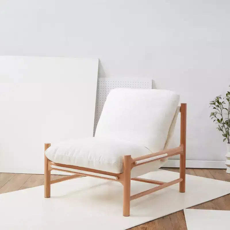 Fauteuil Bouclé – Ivoire et Naturel