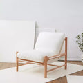 Fauteuil Bouclé – Ivoire et Naturel