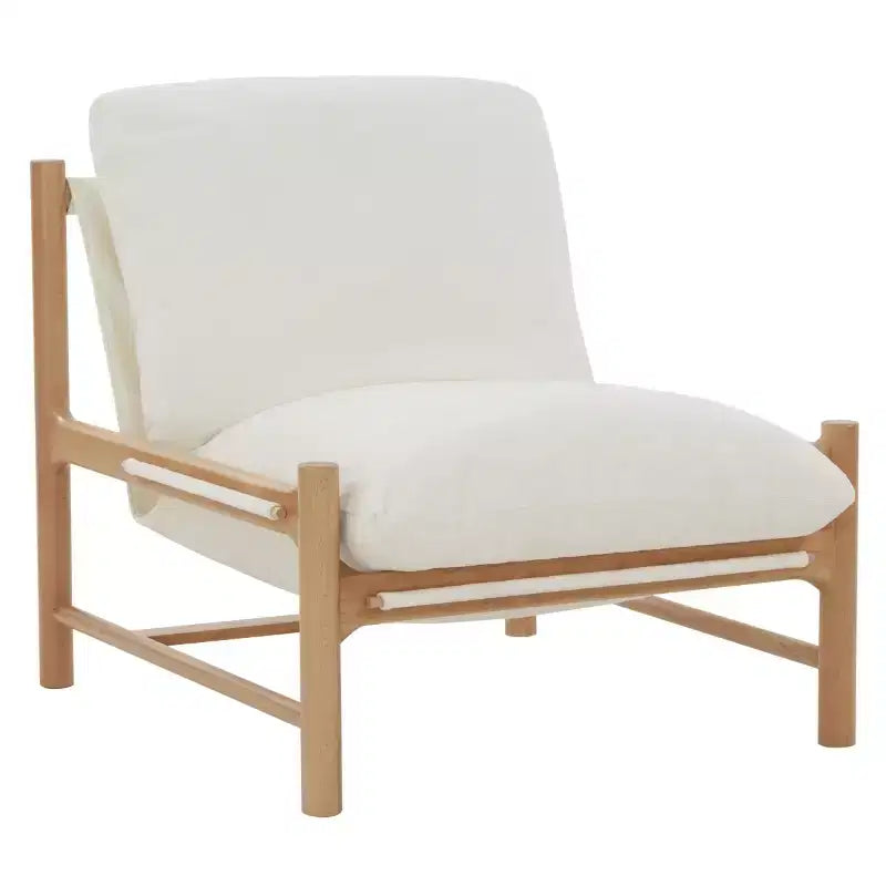 Poltrona d'accento Bouclé – Avorio e Naturale
