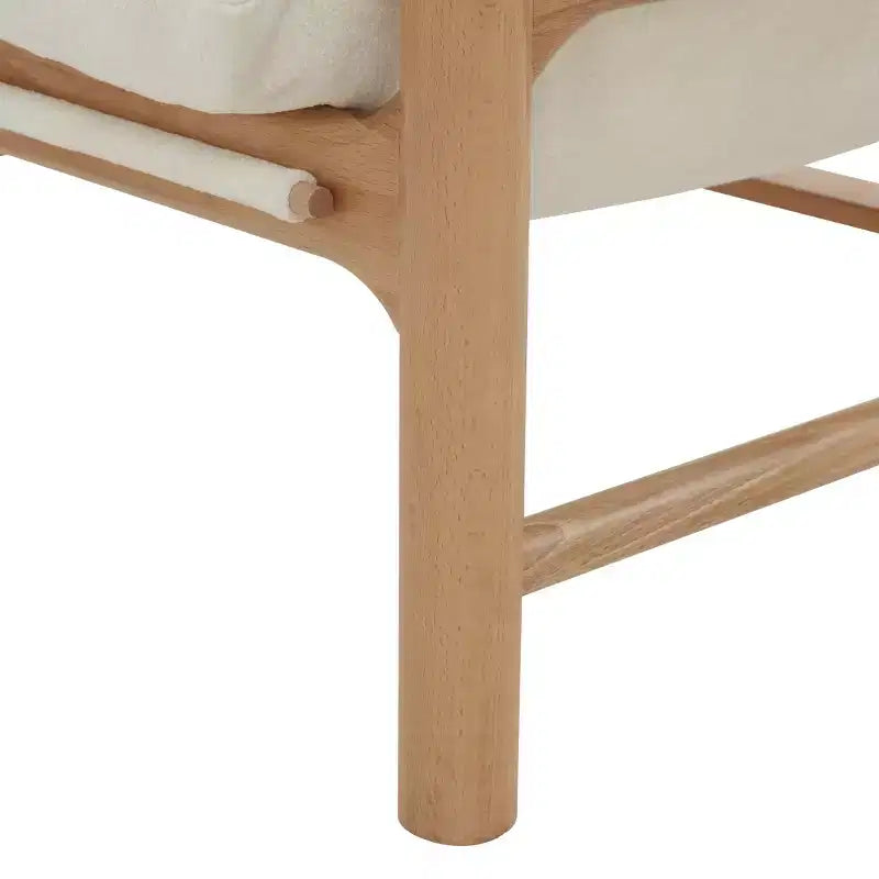 Fauteuil Bouclé – Ivoire et Naturel
