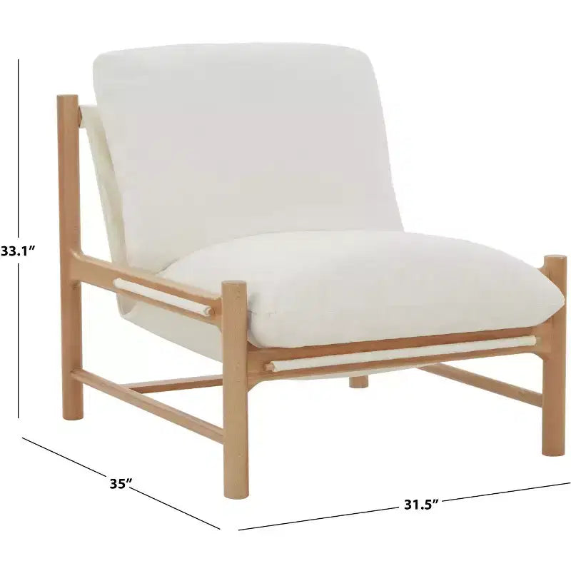Fauteuil Bouclé – Ivoire et Naturel