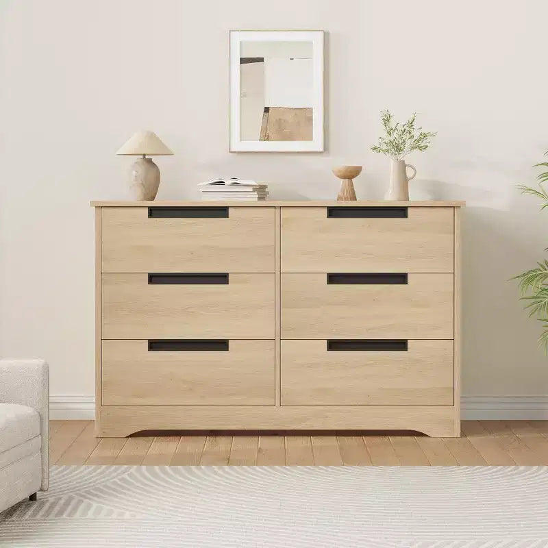 Commode de chambre à 6 tiroirs, commode en bois pour placard, unité de rangement pour couloir, salon et bureau