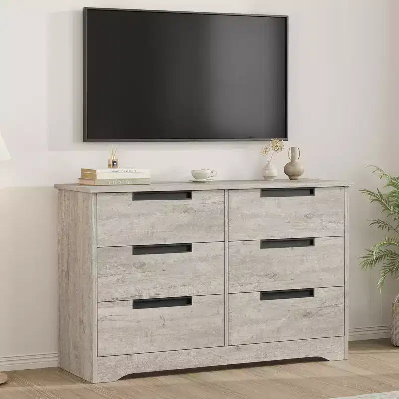 Commode de chambre à 6 tiroirs, commode en bois pour placard, unité de rangement pour couloir, salon et bureau