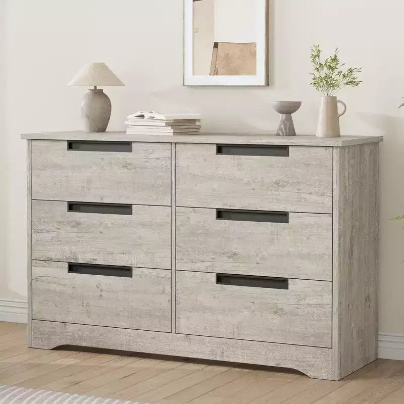 Commode de chambre à 6 tiroirs, commode en bois pour placard, unité de rangement pour couloir, salon et bureau