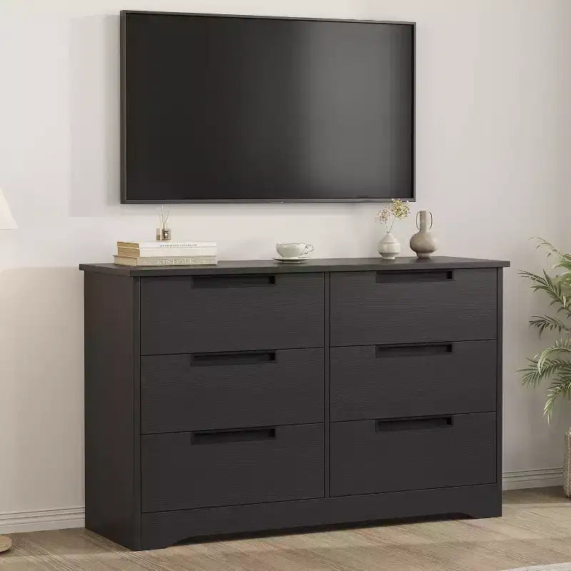 Commode de chambre à 6 tiroirs, commode en bois pour placard, unité de rangement pour couloir, salon et bureau