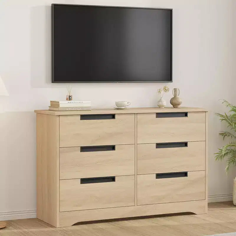 Commode de chambre à 6 tiroirs, commode en bois pour placard, unité de rangement pour couloir, salon et bureau