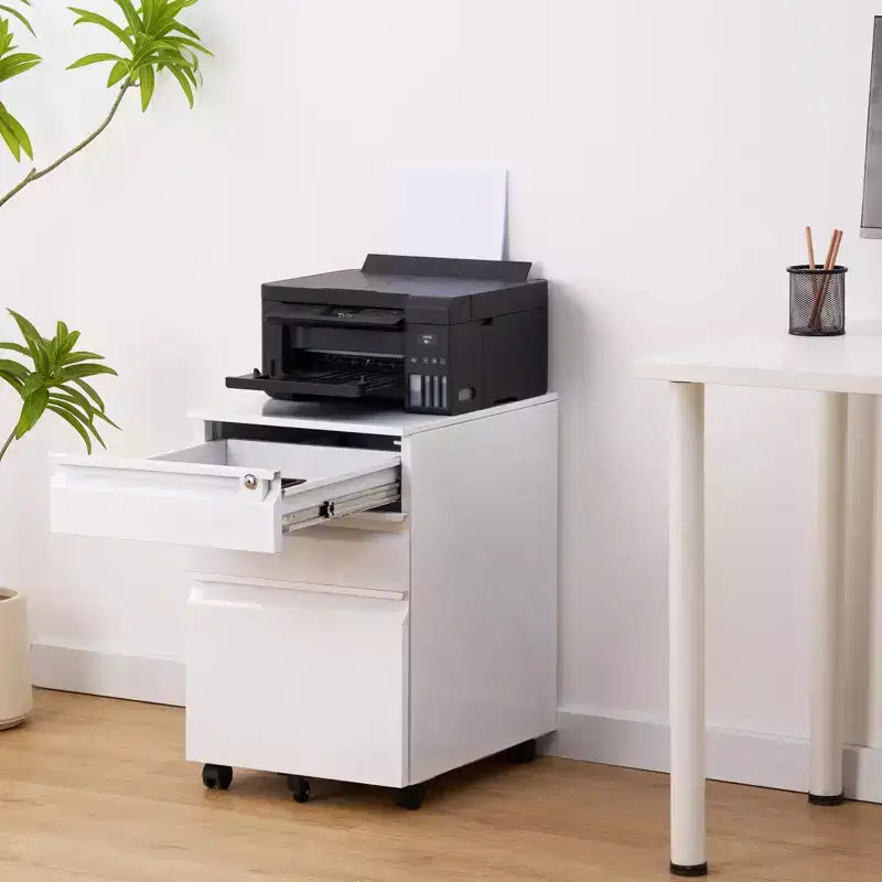 Filing Cabinets, 3 Drawer Mobile File Cabinet with Lock & Anti-Tip Wheel, Under Desk Metal Filing Cabinets for Home Office, Storage Drawer Cabinet