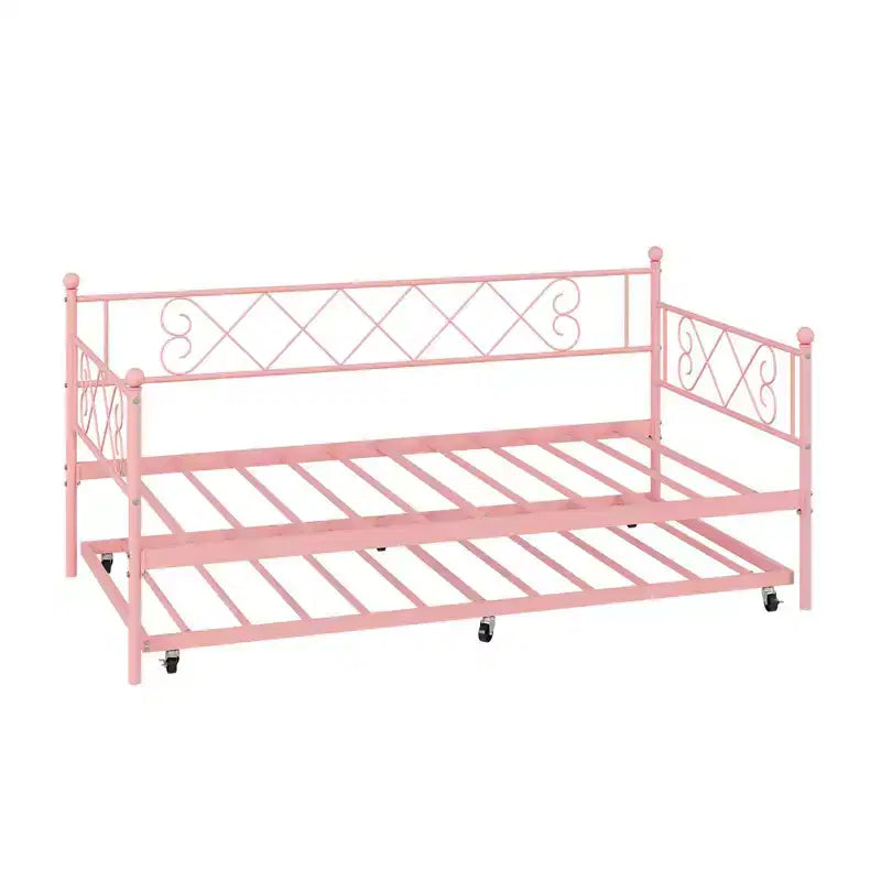Lit de repos simple avec lit gigogne – Cadre en métal, pas besoin de sommier tapissier