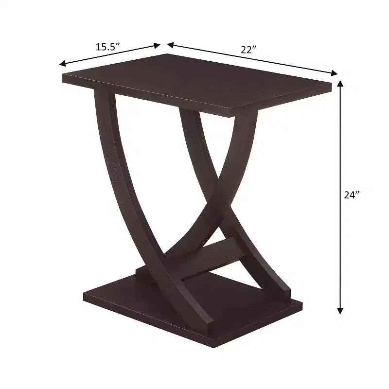 Tavolino con motivi incrociati Criss-Cross – Legno marrone, 61 cm H