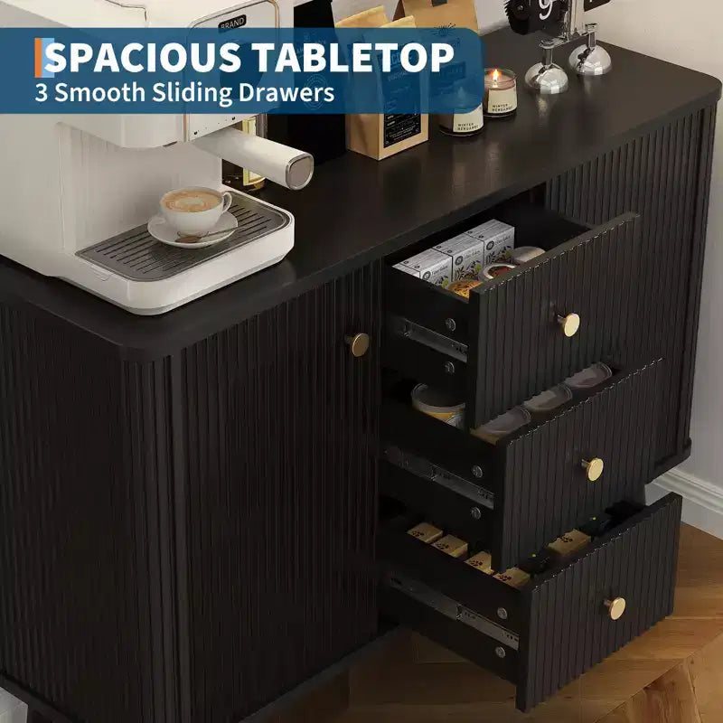 Credenza a buffet da 47 pollici con 3 cassetti e 2 ante