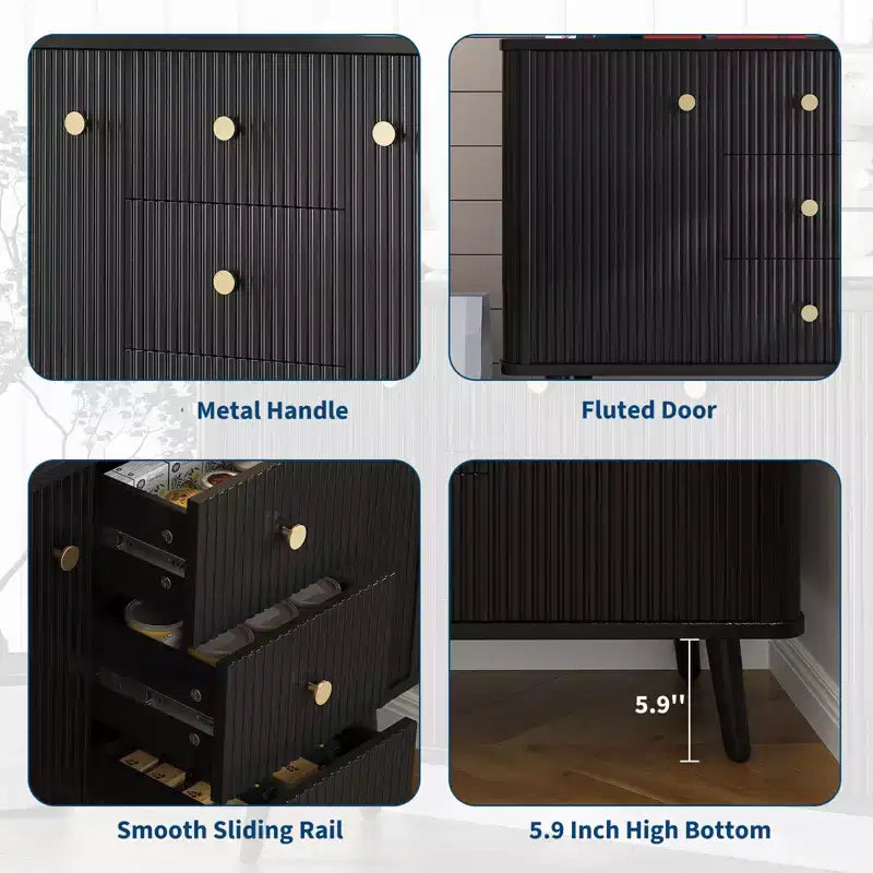 Credenza a buffet da 47 pollici con 3 cassetti e 2 ante