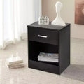 Karl Home 1-Drawer Black MDF (Medium-Density Fiberboard) 15.75in. W Nightstands