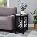 HomeStock Belmont Chairside End Table with Shelf, Slim Chairside Style with Two Open Shelves, Functional Accent Table for Small Living Spaces