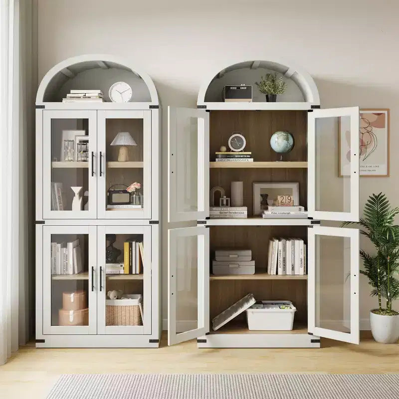 Libreria ad arco a 5 ripiani da 72 pollici con ante a battente