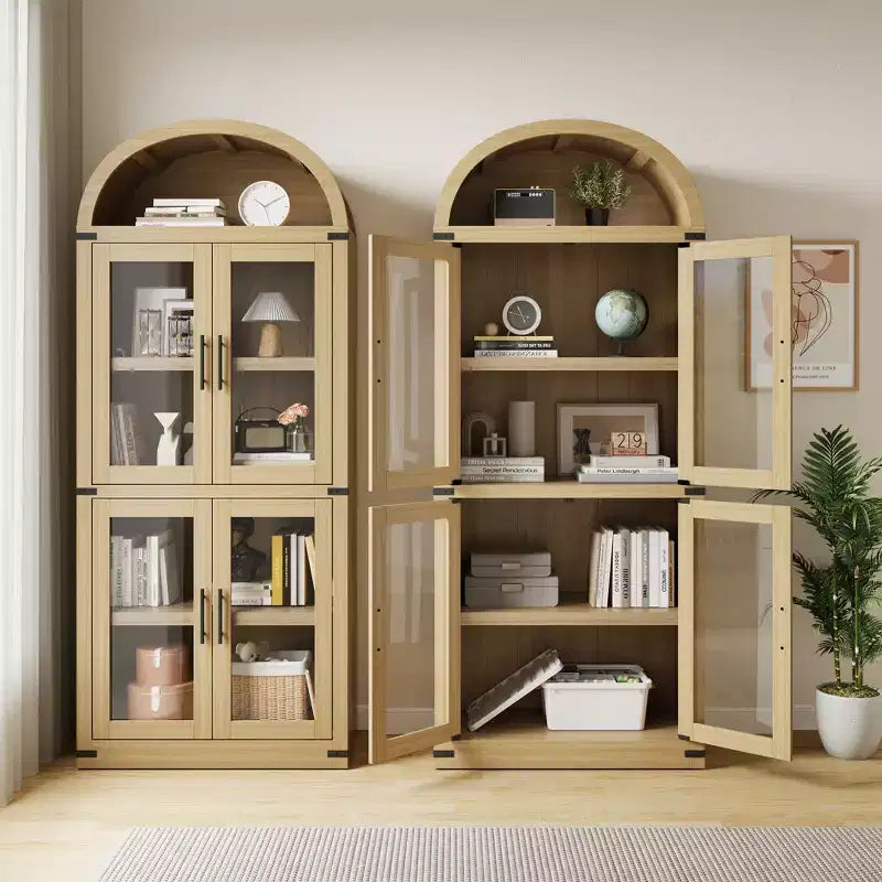 Libreria ad arco a 5 ripiani da 72 pollici con ante a battente