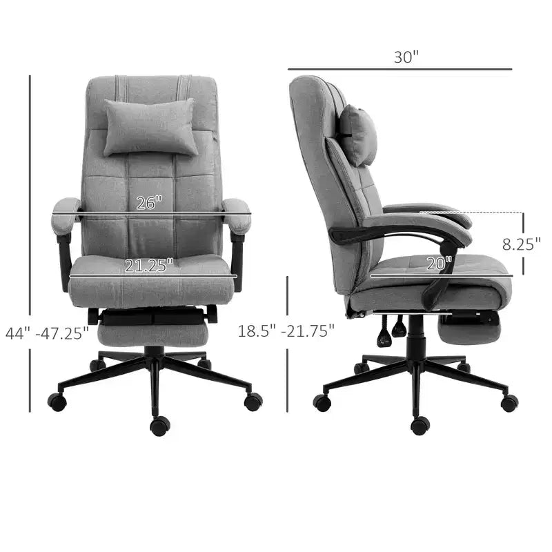 Fauteuil de bureau exécutif haut dossier avec appuie-tête et repose-pieds rétractable