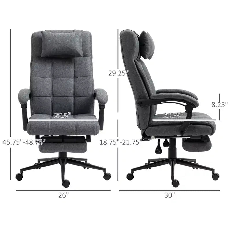 Fauteuil de bureau exécutif haut dossier avec appuie-tête et repose-pieds rétractable