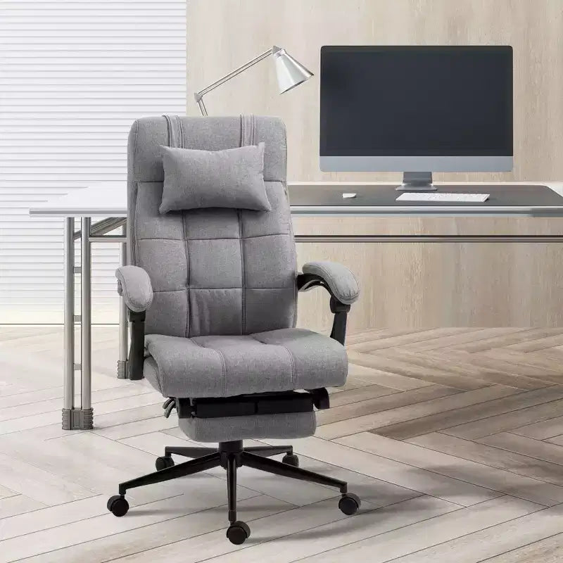 Fauteuil de bureau exécutif haut dossier avec appuie-tête et repose-pieds rétractable