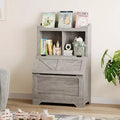 47.8H Wooden Kids Bookcase and Toy Storage Organizer with Flip-Top Lid,Boys/Girls Toy Storage Organizer