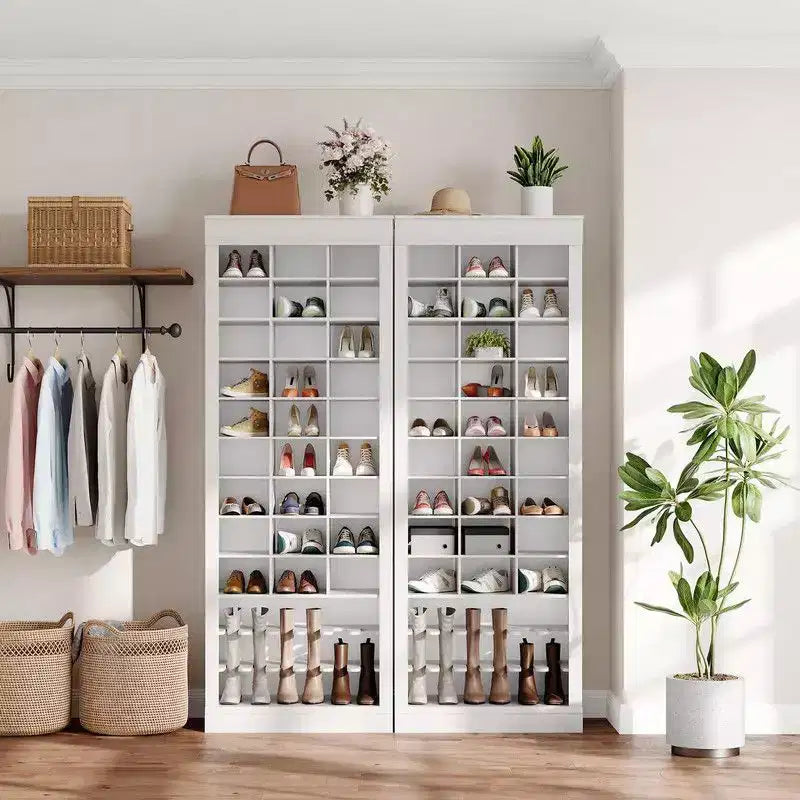 Meuble à chaussures en bois à 10 niveaux avec 30 casiers