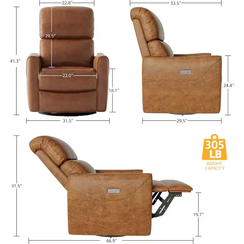Fauteuil inclinable motorisé, pivotant et coulissant, avec soutien lombaire