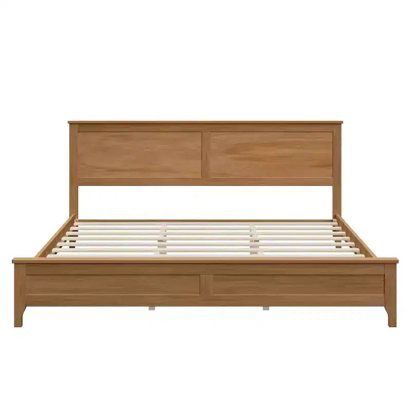 Letto a piattaforma king size in legno massello con testiera