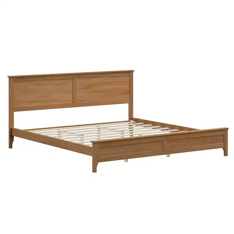 Letto a piattaforma king size in legno massello con testiera