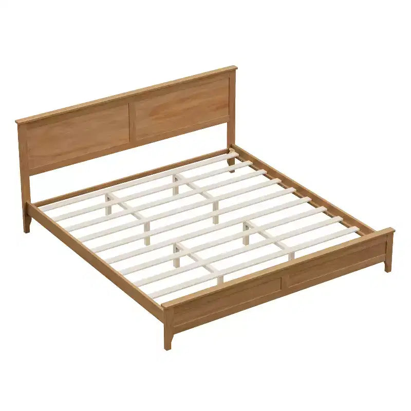Letto a piattaforma king size in legno massello con testiera