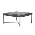 Genaro Modern Genuine Leather Bench with X-Shaped Metal Base|HULALA HOME