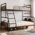 COZONY Twin Over Full Bunk Bed, Heavy Duty Metal Frame with Ladder and Guardrail, Space-Saving Industrial Bunk Bed