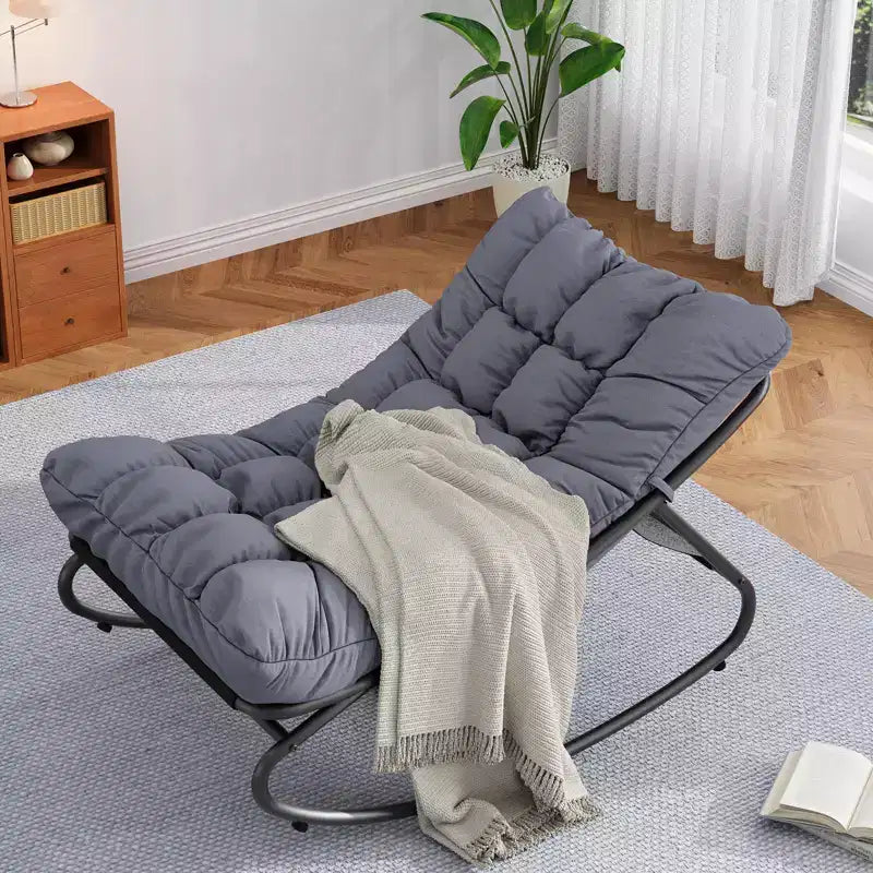 Fauteuil à bascule Papasan d'extérieur avec coussin