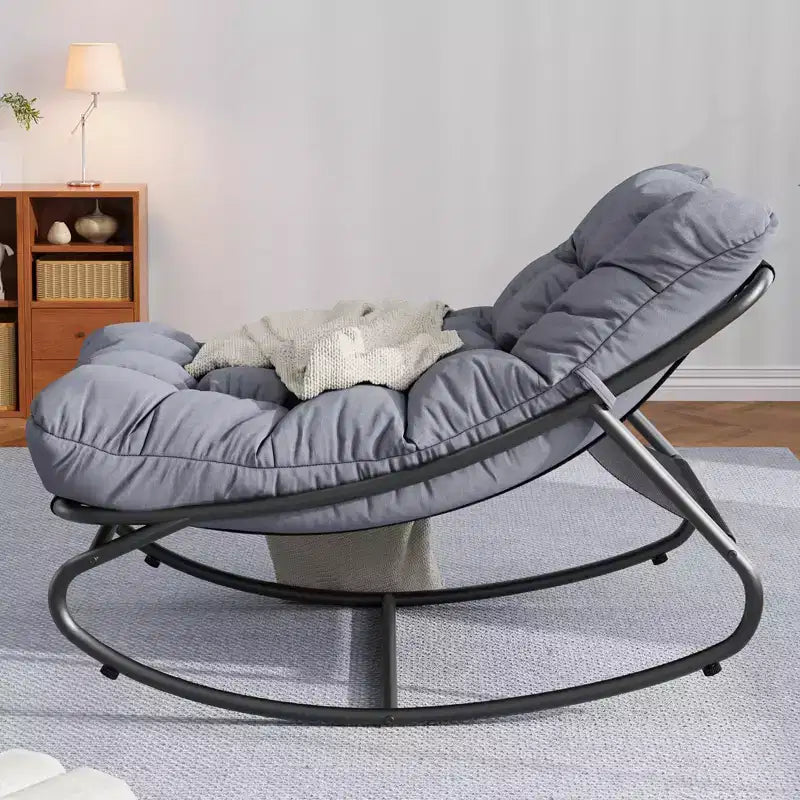 Fauteuil à bascule Papasan d'extérieur avec coussin