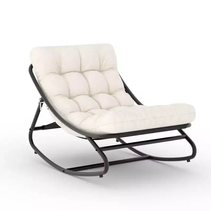 Fauteuil à bascule Papasan d'extérieur avec coussin