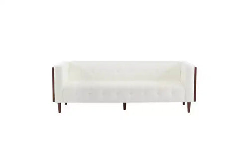Christopher Knight Home Stella Contemporary 89.75" Fabric/Boucle Tufted 3 Seater Sofa Beige/Boucle