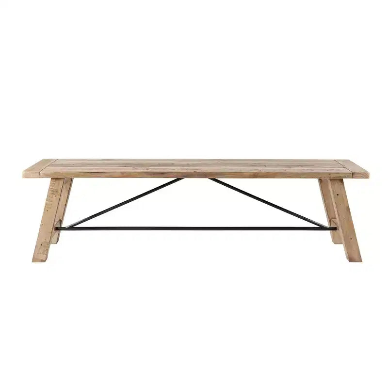 Banc de salle à manger en pin massif avec structure en métal – 2 places, capacité de 180 kg