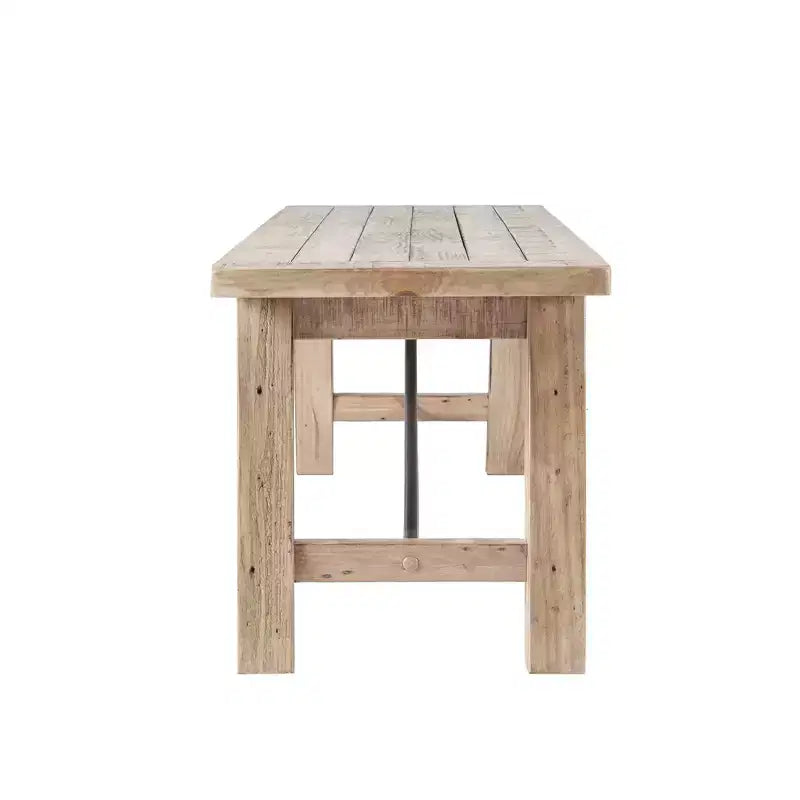 Banc de salle à manger en pin massif avec structure en métal – 2 places, capacité de 180 kg