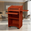 Aristocrat Lectern Red - Hampden Furnishings: Mid-Century Modern Style, Wood Composite, Slide-Out Shelf