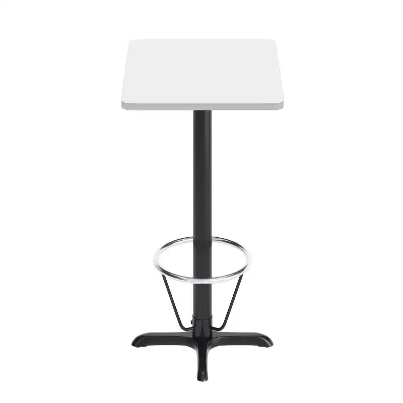 Ensemble de table de bar rectangulaire de 61 x 76 cm avec repose-pieds